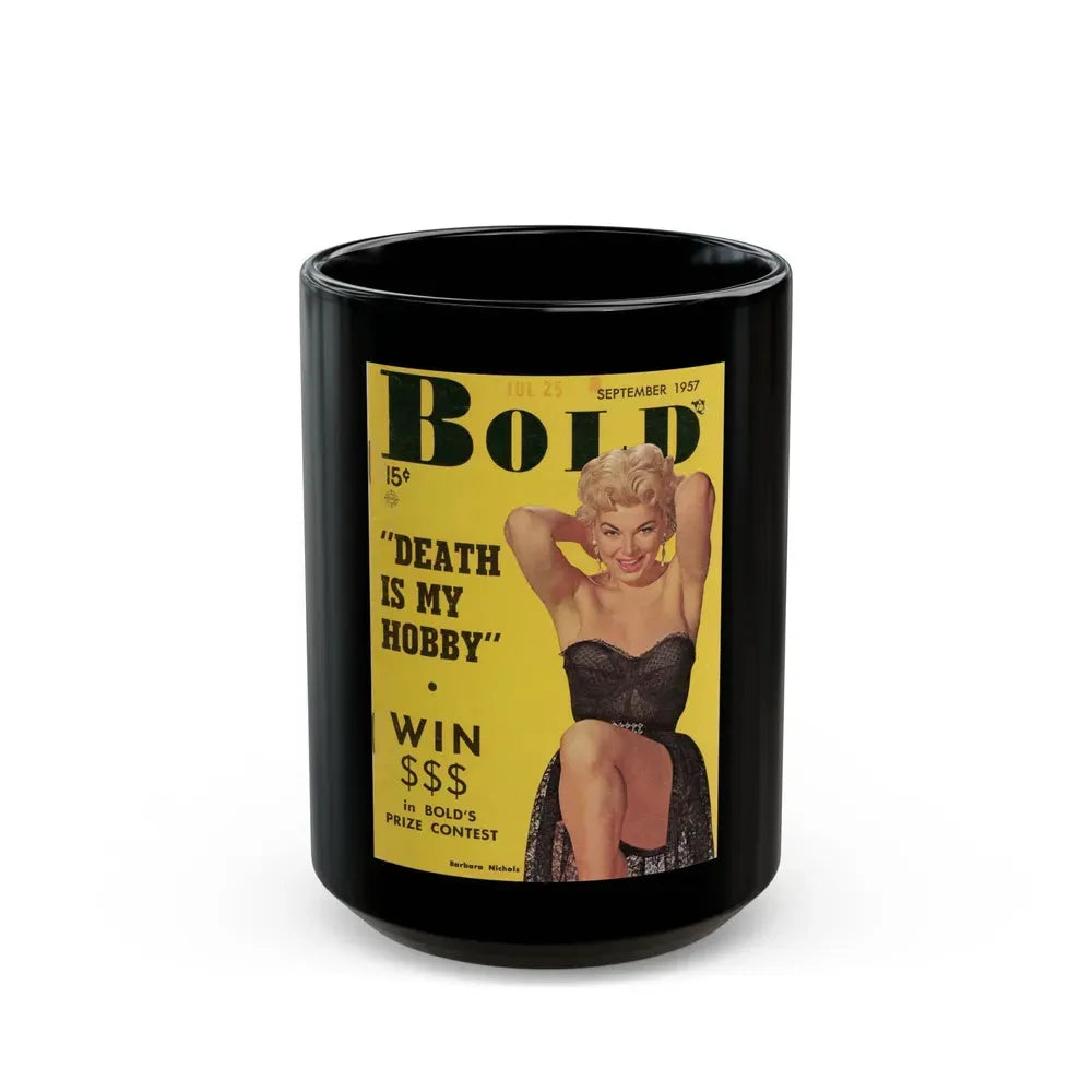 Barbara Nichols #80 - Mag. Cover (Vintage Female Icon) Black Coffee Mug 15oz - Go Mug Yourself