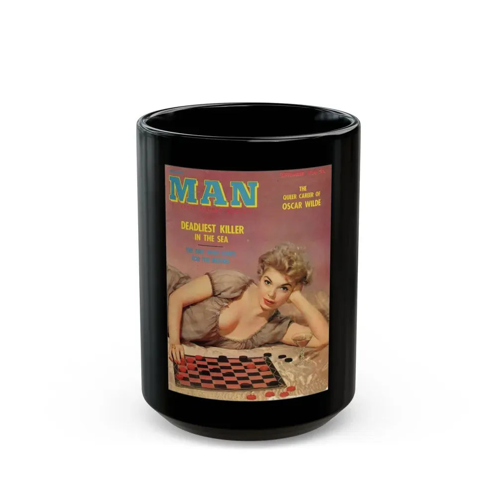 Barbara Nichols #99 - Mag. Cover (Vintage Female Icon) Black Coffee Mug 15oz - Go Mug Yourself
