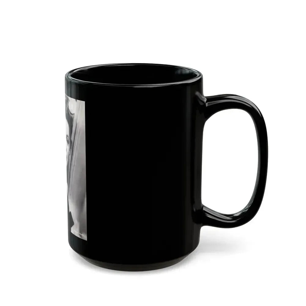 Barbara Rush #24 - Vintage 7x9 B&W Head & Shoulder Upper Body Glamour Photo from 2-19-59 (Vintage Female Icon) Black Coffee Mug - Go Mug Yourself