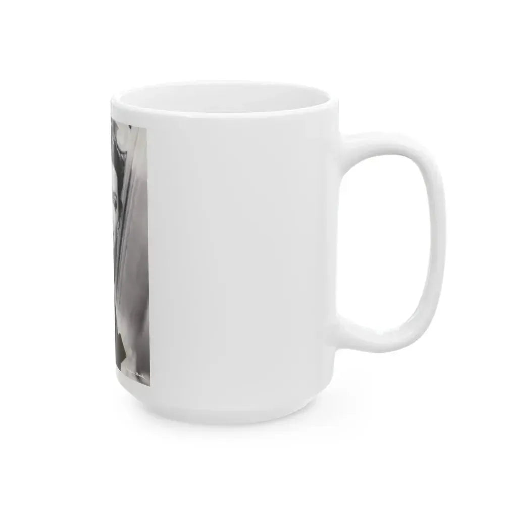 Barbara Rush #24 - Vintage 7x9 B&W Head & Shoulder Upper Body Glamour Photo from 2-19-59 (Vintage Female Icon) White Coffee Mug - Go Mug Yourself