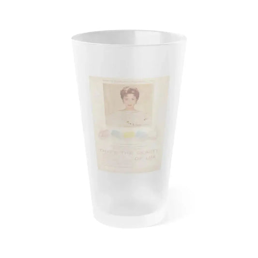 Barbara Rush #49 - Lux Soap Add (Vintage Female Icon) Frosted Pint Glass 16oz 16oz Frosted - Go Mug Yourself