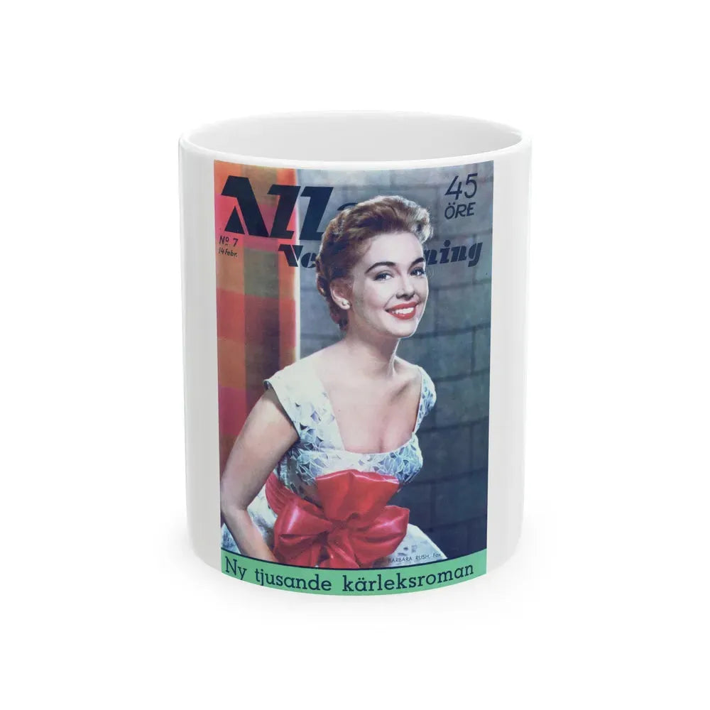Barbara Rush #94 - Mag. Cover (Vintage Female Icon) White Coffee Mug 11oz - Go Mug Yourself