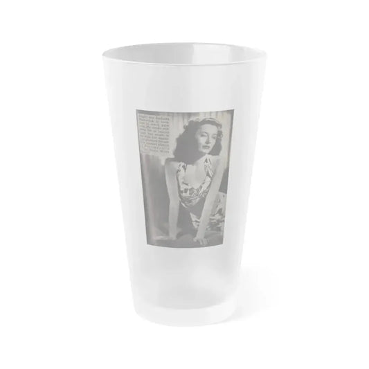 Barbara Stanwyck #162 - Physical Culture Pocket Mag. '46 - 1 B&W Photo (Vintage Female Icon) Frosted Pint Glass 16oz 16oz Frosted - Go Mug Yourself