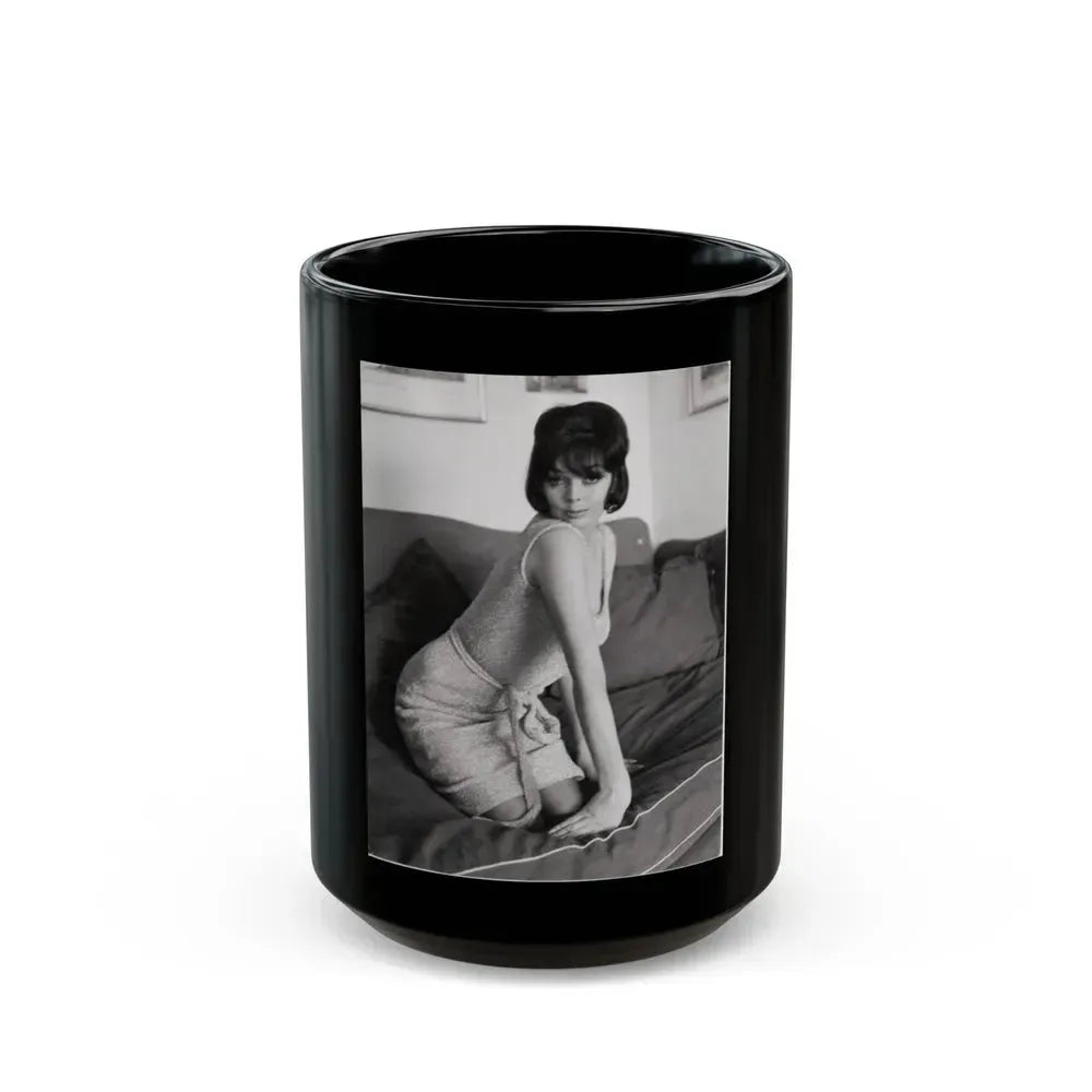 Barbara Steele #52 (Vintage Female Icon) Black Coffee Mug 15oz - Go Mug Yourself