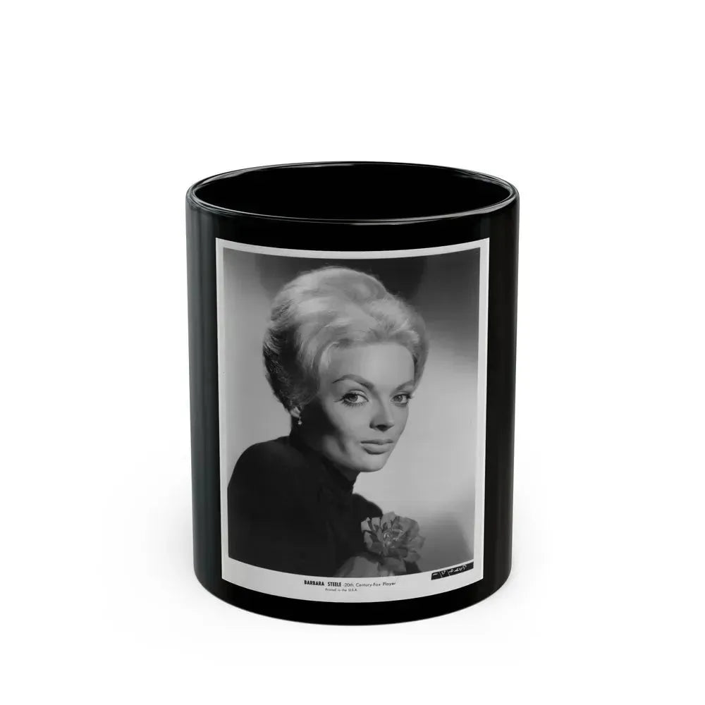 Barbara Steele #55 (Vintage Female Icon) Black Coffee Mug 11oz - Go Mug Yourself
