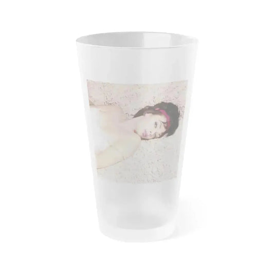 Barbara Steele #60 (Vintage Female Icon) Frosted Pint Glass 16oz 16oz Frosted - Go Mug Yourself