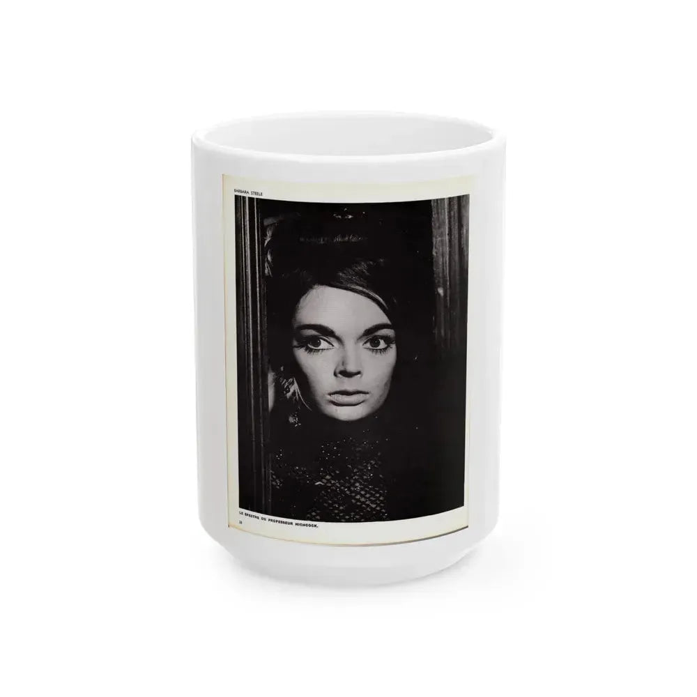 Barbara Steele #68 (Vintage Female Icon) White Coffee Mug 15oz - Go Mug Yourself