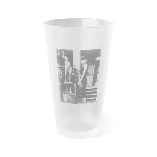 Barbara Steele #74 (Vintage Female Icon) Frosted Pint Glass 16oz 16oz Frosted - Go Mug Yourself