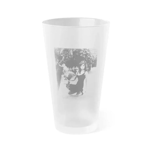 Barbara Steele #75 (Vintage Female Icon) Frosted Pint Glass 16oz 16oz Frosted - Go Mug Yourself