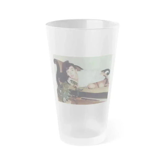 Barbara Steele #94 (Vintage Female Icon) Frosted Pint Glass 16oz 16oz Frosted - Go Mug Yourself