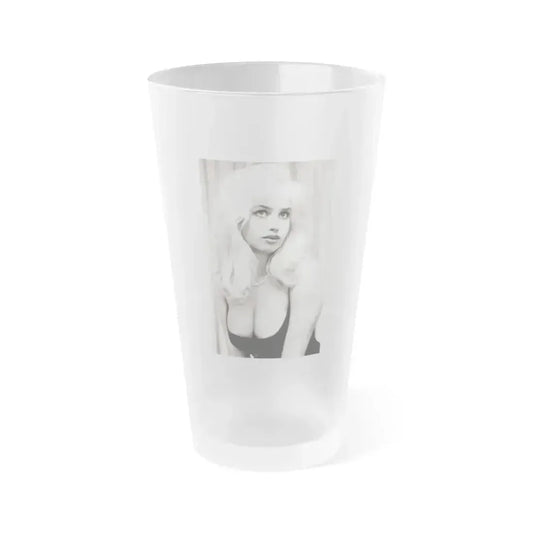 Barbara Valentin #01 (Vintage Female Icon) Frosted Pint Glass 16oz 16oz Frosted - Go Mug Yourself
