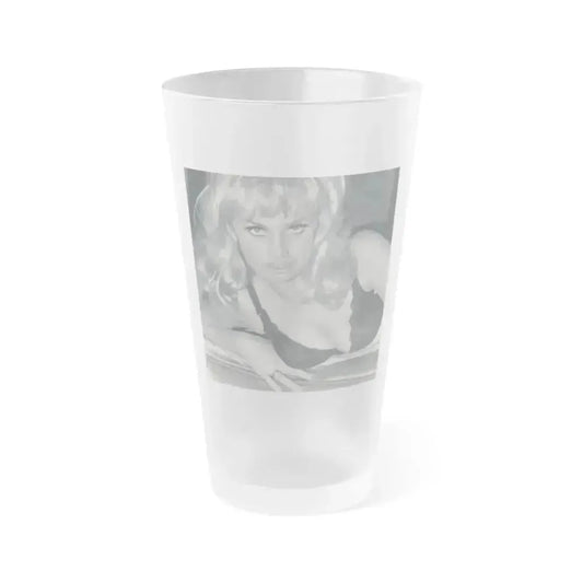 Barbara Valentin #06 (Vintage Female Icon) Frosted Pint Glass 16oz 16oz Frosted - Go Mug Yourself