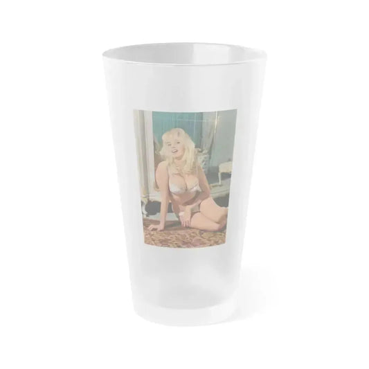 Barbara Valentin #17 (Vintage Female Icon) Frosted Pint Glass 16oz 16oz Frosted - Go Mug Yourself