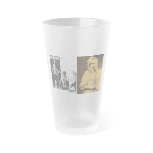 Barbara Valentin #36 - 3 Pics 1 see through top (Vintage Female Icon) Frosted Pint Glass 16oz 16oz Frosted - Go Mug Yourself