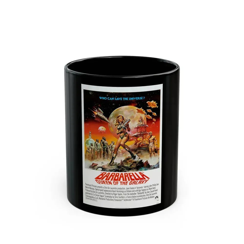 BARBARELLA - QUEEN OF THE GALAXY 1968 Movie Poster - Black Coffee Mug 11oz - Go Mug Yourself