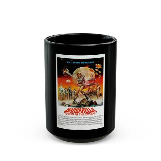 BARBARELLA - QUEEN OF THE GALAXY 1968 Movie Poster - Black Coffee Mug 15oz - Go Mug Yourself