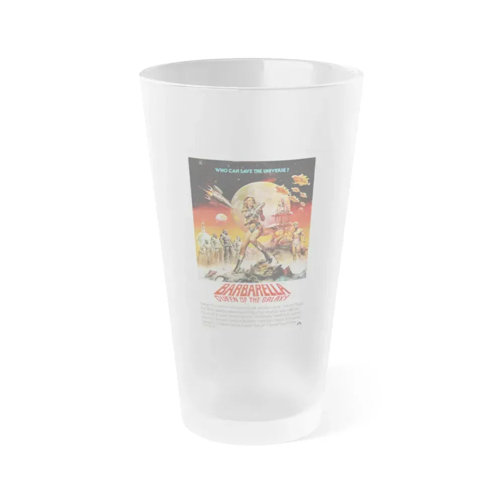BARBARELLA - QUEEN OF THE GALAXY 1968 Movie Poster - Frosted Pint Glass 16oz 16oz Frosted - Go Mug Yourself