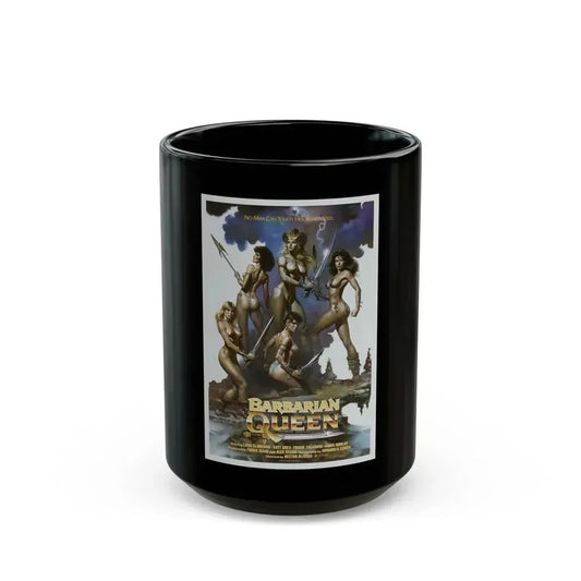 BARBARIAN QUEEN 1985 Movie Poster - Black Coffee Mug 15oz - Go Mug Yourself
