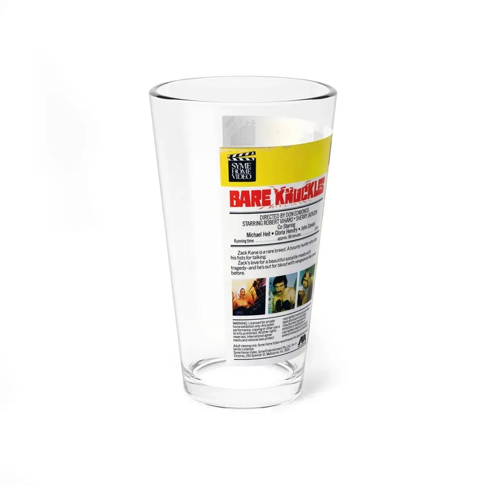 BARE KNUCKLES (VHS COVER) Pint Glass 16oz - Go Mug Yourself