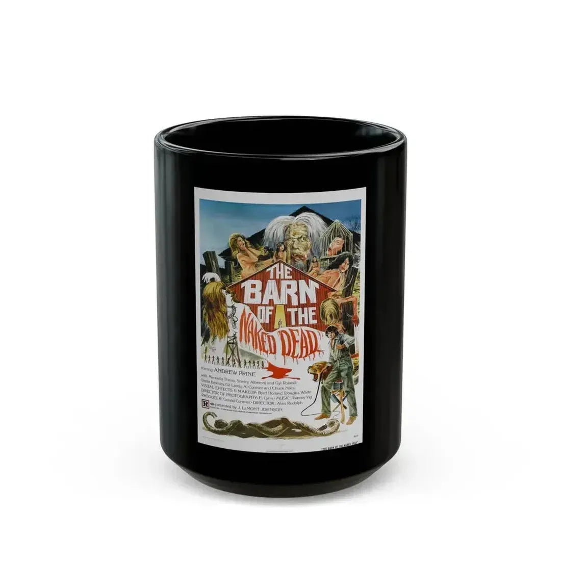 BARN OF THE NAKED DEAD 1974 Movie Poster - Black Coffee Mug 15oz - Go Mug Yourself