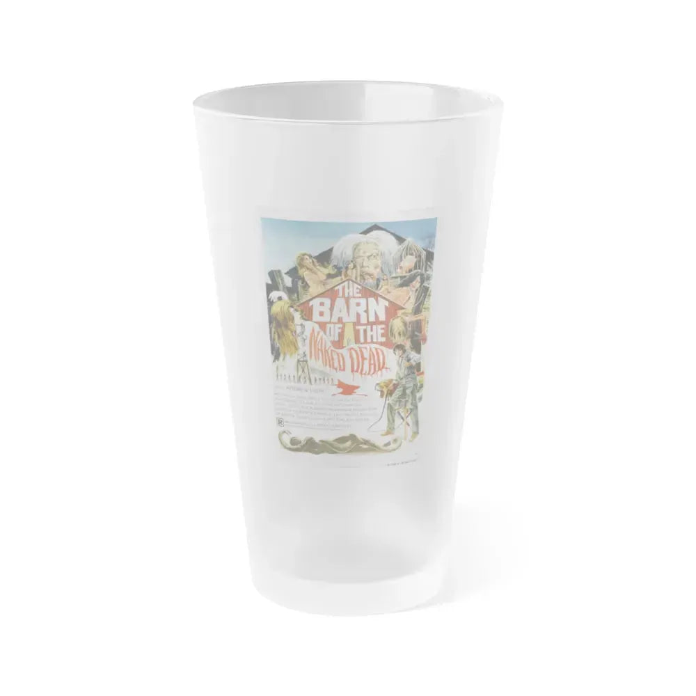 BARN OF THE NAKED DEAD 1974 Movie Poster - Frosted Pint Glass 16oz 16oz Frosted - Go Mug Yourself