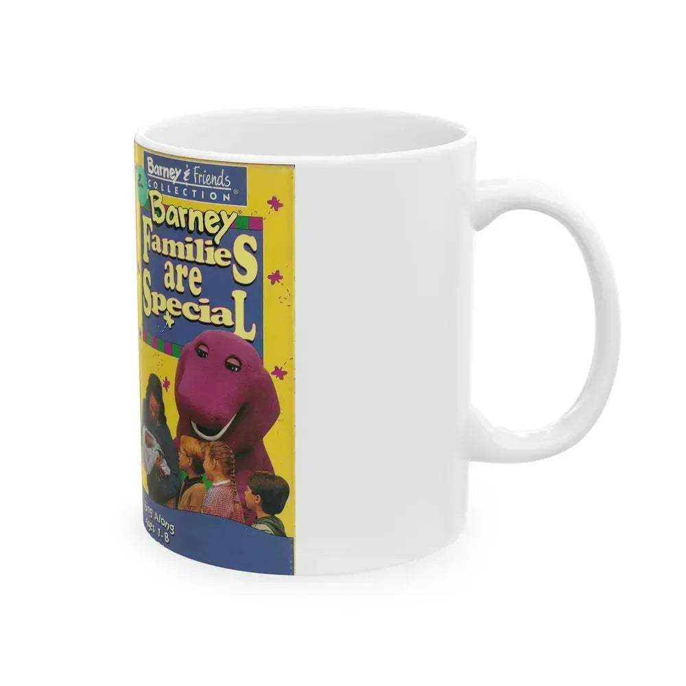 BARNEY FAMILIES ARE SPECIAL (VHS COVER) - White Coffee Mug - Go Mug Yourself
