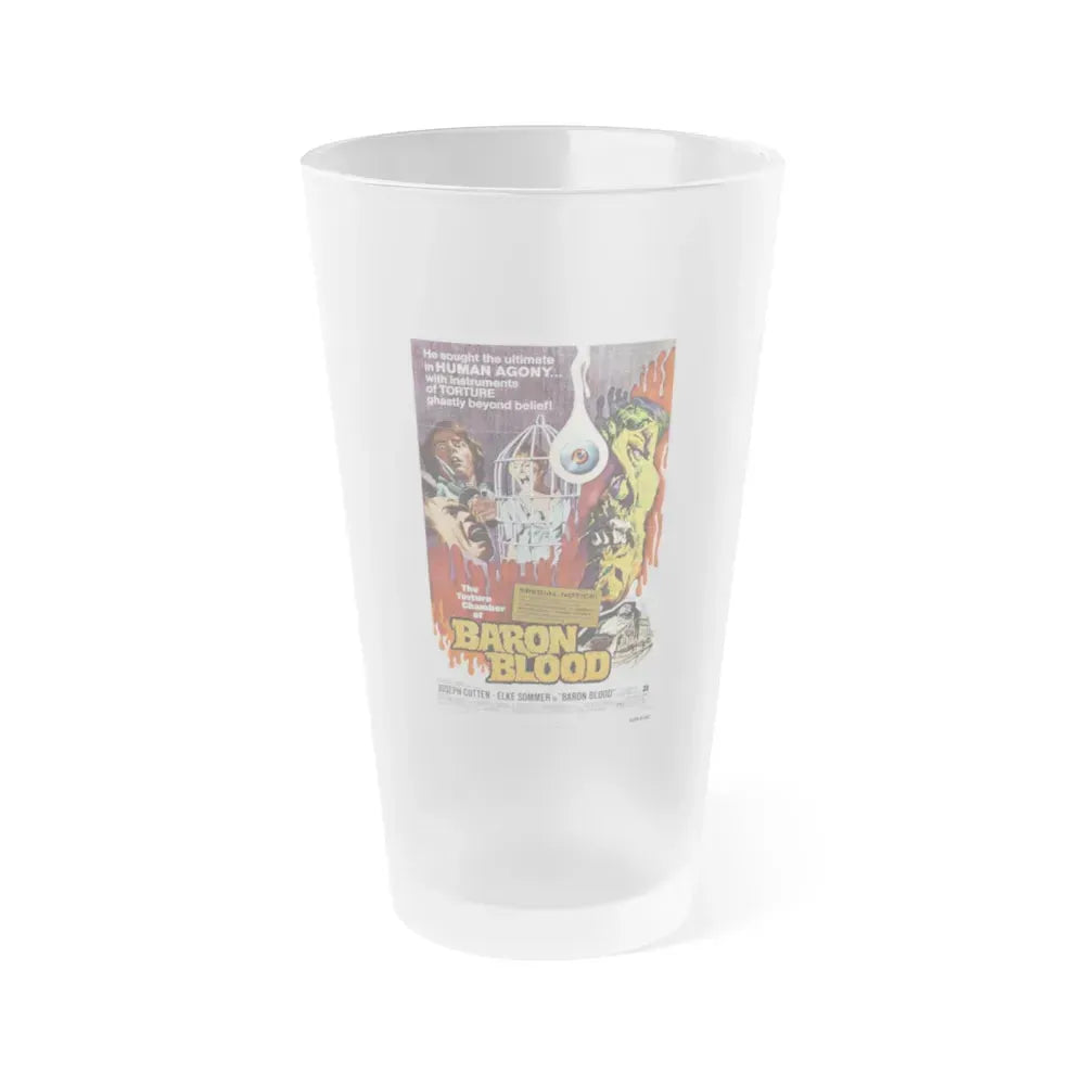 BARON BLOOD 1972 Movie Poster - Frosted Pint Glass 16oz 16oz Frosted - Go Mug Yourself