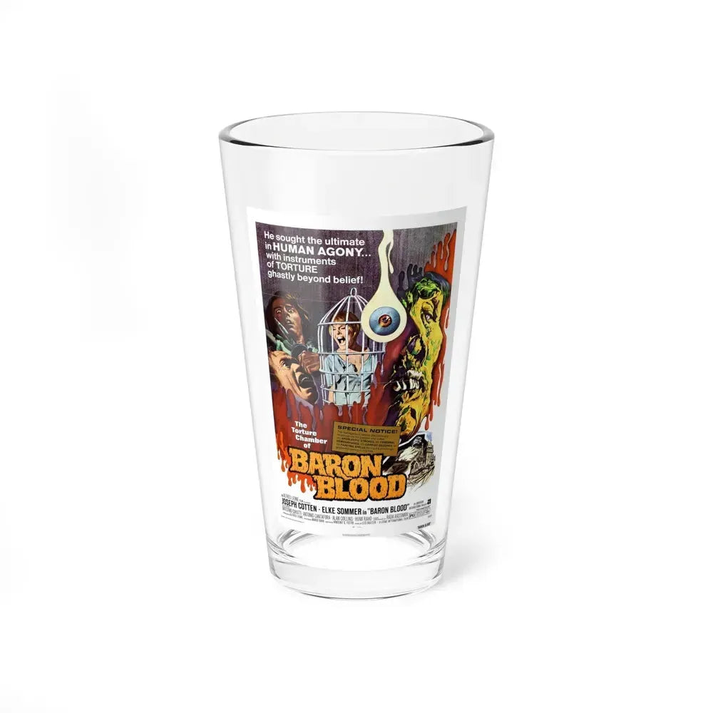 BARON BLOOD 1972 Movie Poster - Pint Glass 16oz 16oz - Go Mug Yourself