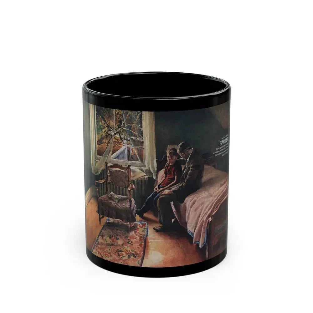 Barrier, Redbook Illustration, April 1964 - Black Coffee Mug 11oz - Go Mug Yourself