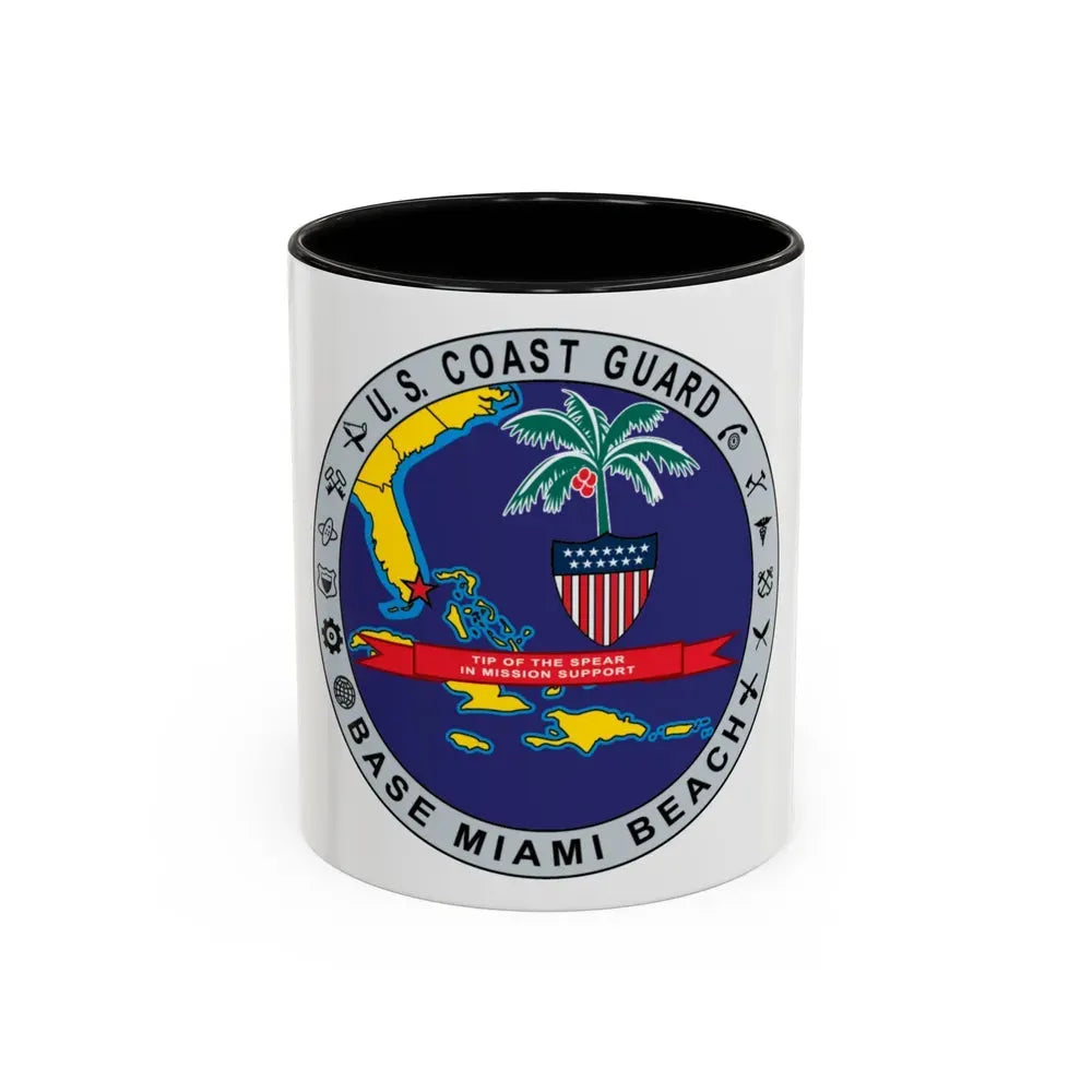 Base Miami Beach (U.S. Coast Guard) Accent Coffee Mug 11oz Black - Go Mug Yourself