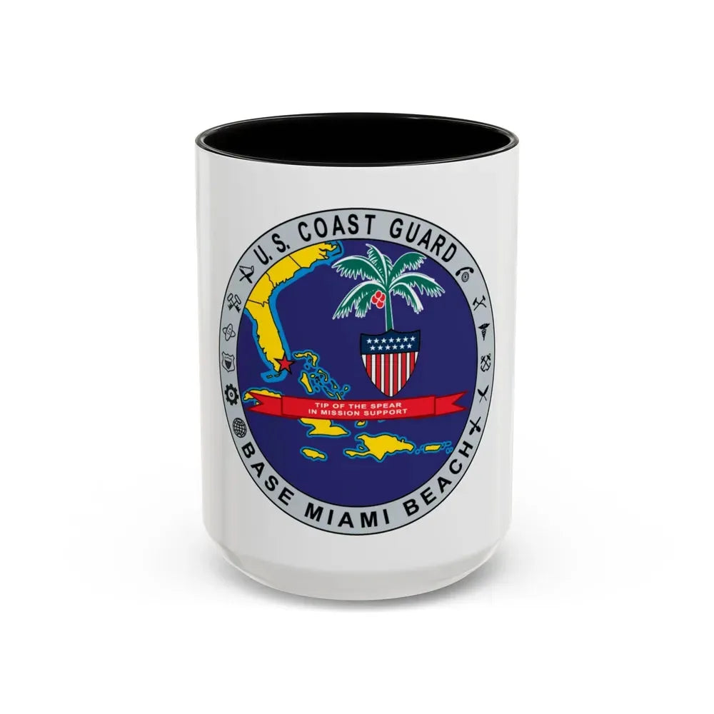 Base Miami Beach (U.S. Coast Guard) Accent Coffee Mug 15oz Black - Go Mug Yourself
