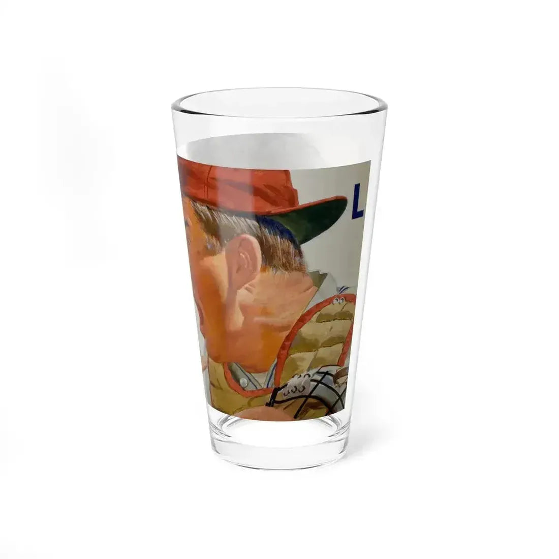 Baseball advertisement (Magazine Illustration) Pint Glass 16oz - Go Mug Yourself
