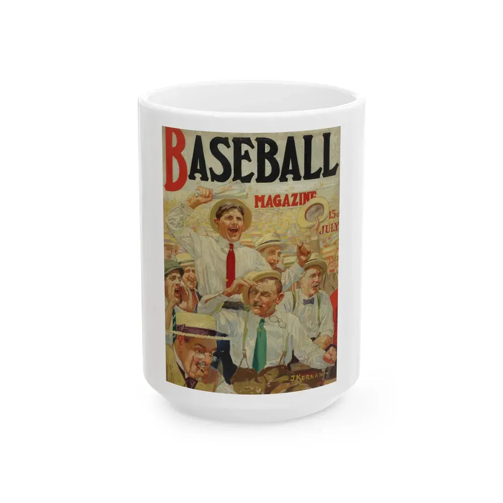 Baseball Magazine cover, July (1) - White Coffee Mug 15oz - Go Mug Yourself