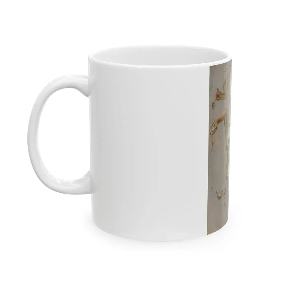 Basting the Turkey, Saturday Evening Post cover study, 1912 - White Coffee Mug - Go Mug Yourself
