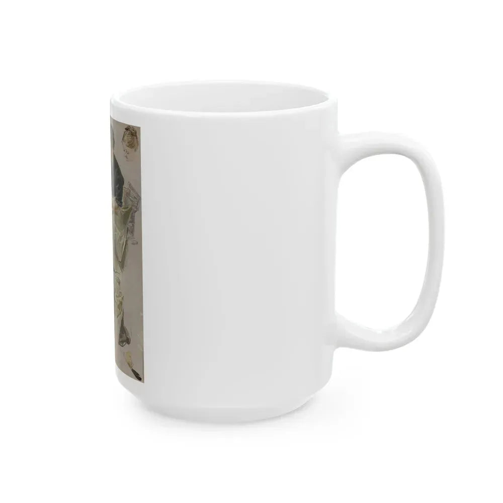 Basting the Turkey, Saturday Evening Post cover study, 1912 - White Coffee Mug - Go Mug Yourself