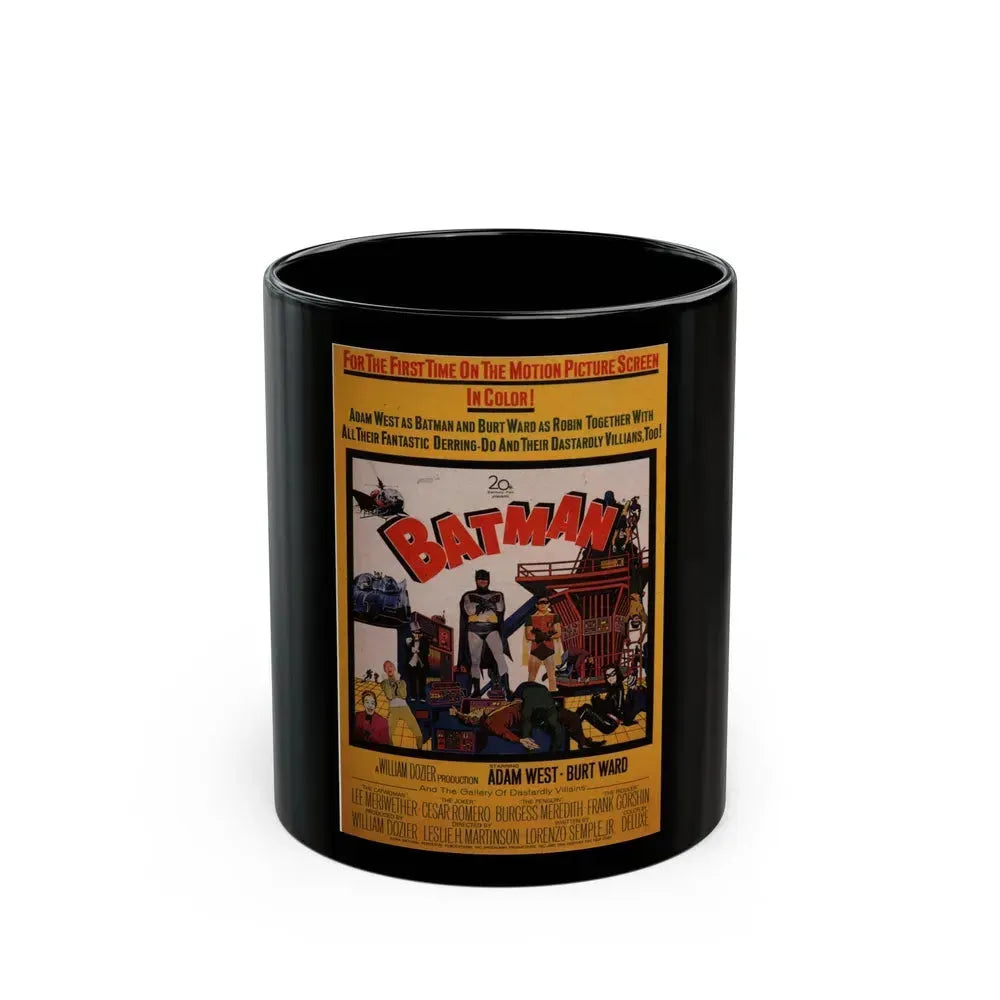 BATMAN (ADAM WEST) 1966 Movie Poster - Black Coffee Mug 11oz - Go Mug Yourself
