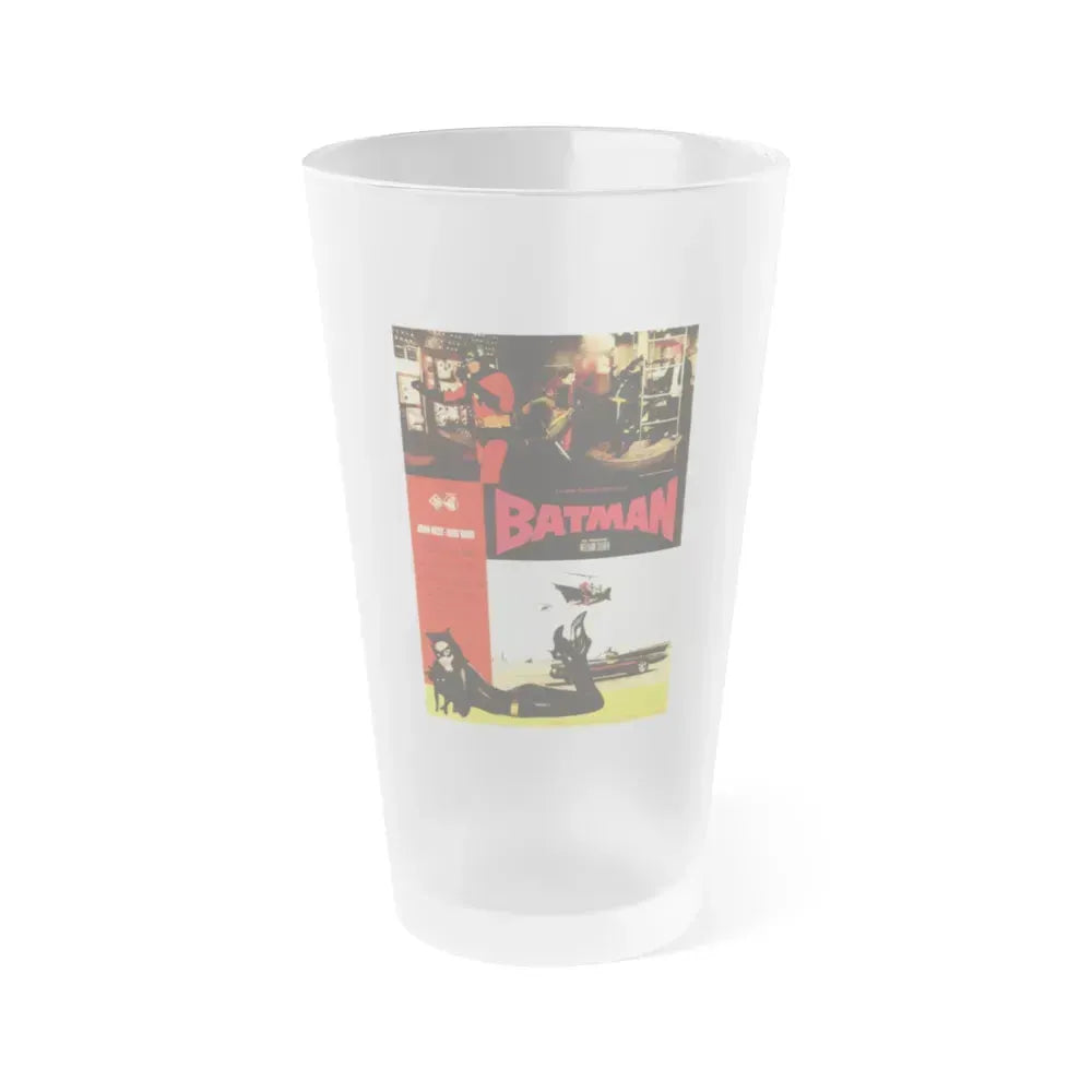 BATMAN (ADAM WEST - FRENCH) 1966 Movie Poster - Frosted Pint Glass 16oz 16oz Frosted - Go Mug Yourself