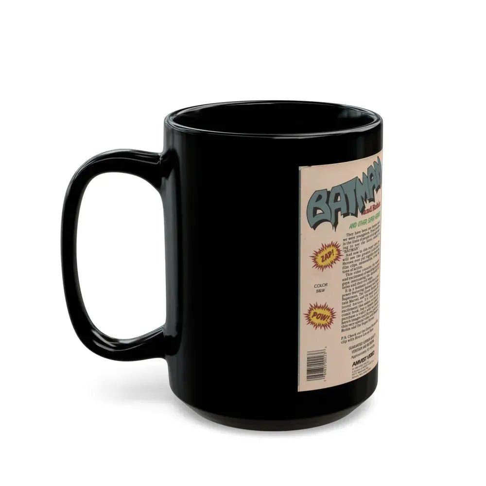 BATMAN AND ROBIN AND OTHER SUPER HEROES (VHS COVER) - Black Coffee Mug - Go Mug Yourself
