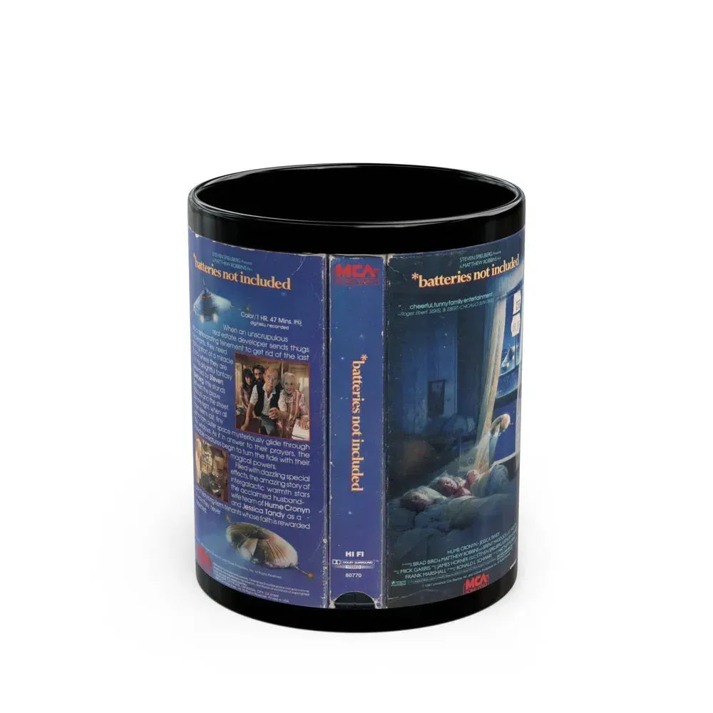 BATTERIES NOT INCLUDED (VHS COVER) - Black Coffee Mug 11oz - Go Mug Yourself
