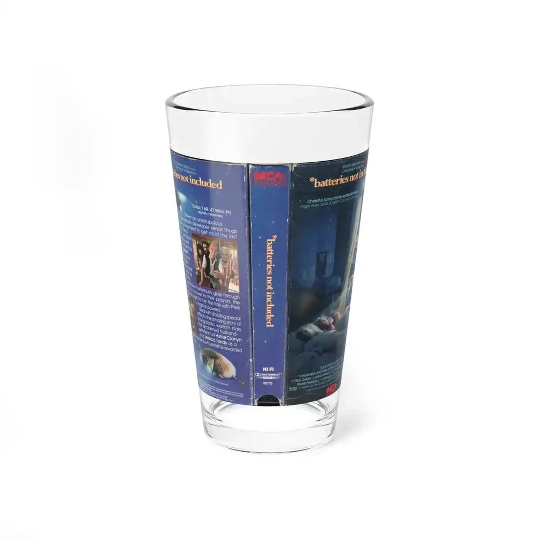 BATTERIES NOT INCLUDED (VHS COVER) Pint Glass 16oz 16oz - Go Mug Yourself