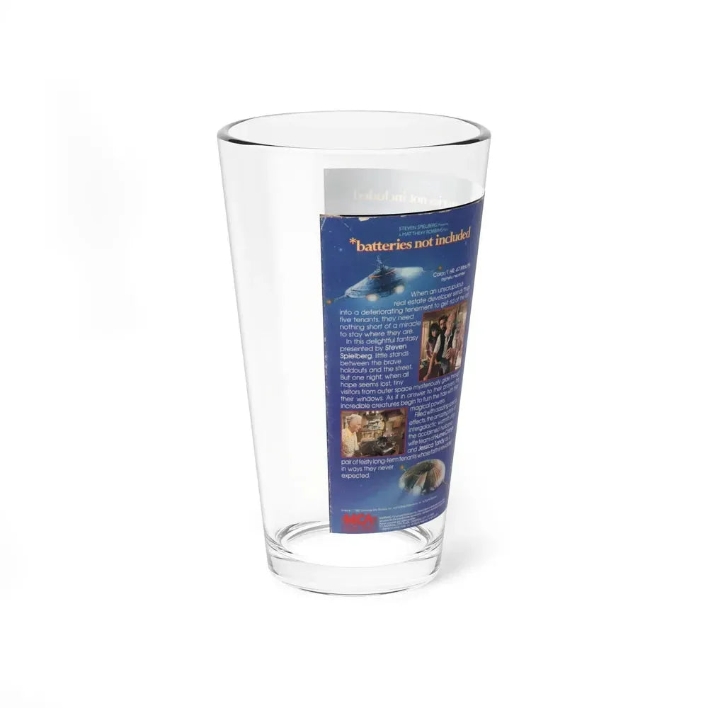 BATTERIES NOT INCLUDED (VHS COVER) Pint Glass 16oz - Go Mug Yourself