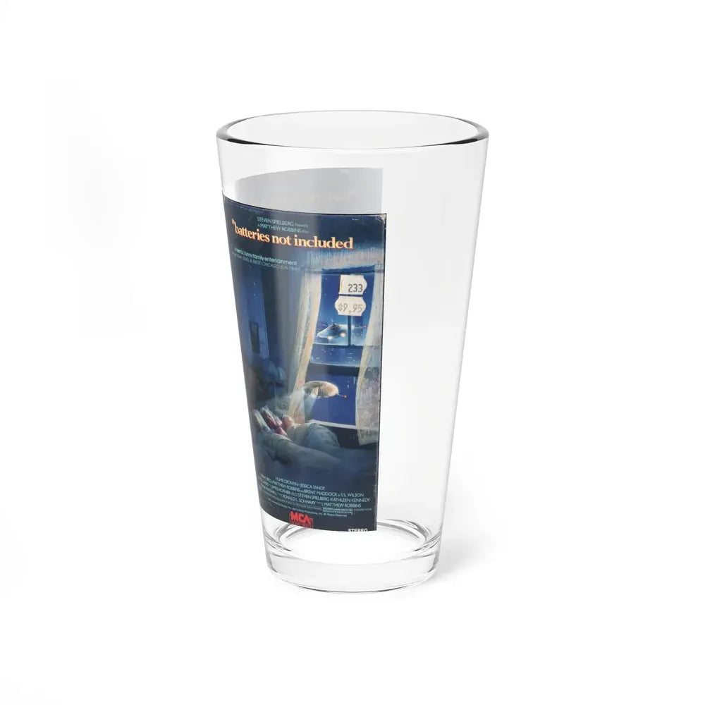 BATTERIES NOT INCLUDED (VHS COVER) Pint Glass 16oz - Go Mug Yourself