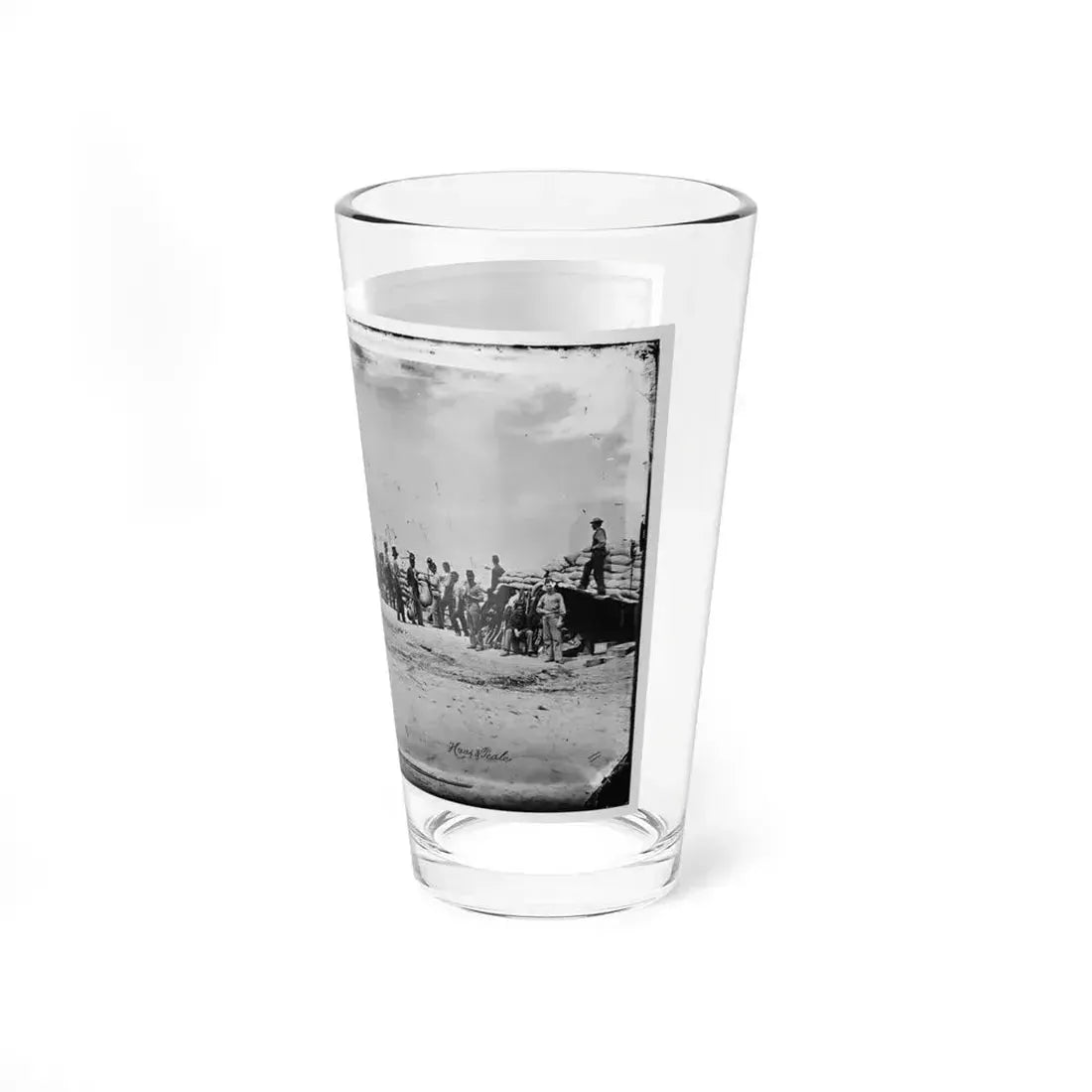 Battery Reynolds. Five 10-Inch Siege Mortars Against Wagner (U.S. Civil War) Pint Glass 16oz - Go Mug Yourself