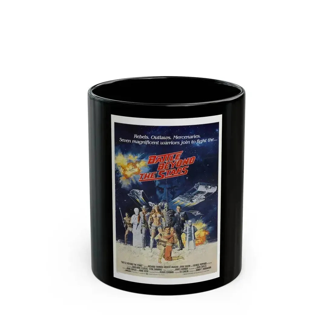BATTLE BEYOND THE STARS 1980 Movie Poster - Black Coffee Mug 11oz - Go Mug Yourself