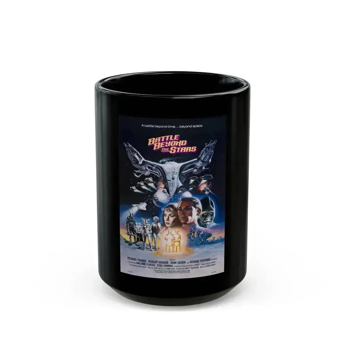 BATTLE BEYOND THE STARS (2) 1980 Movie Poster - Black Coffee Mug 15oz - Go Mug Yourself