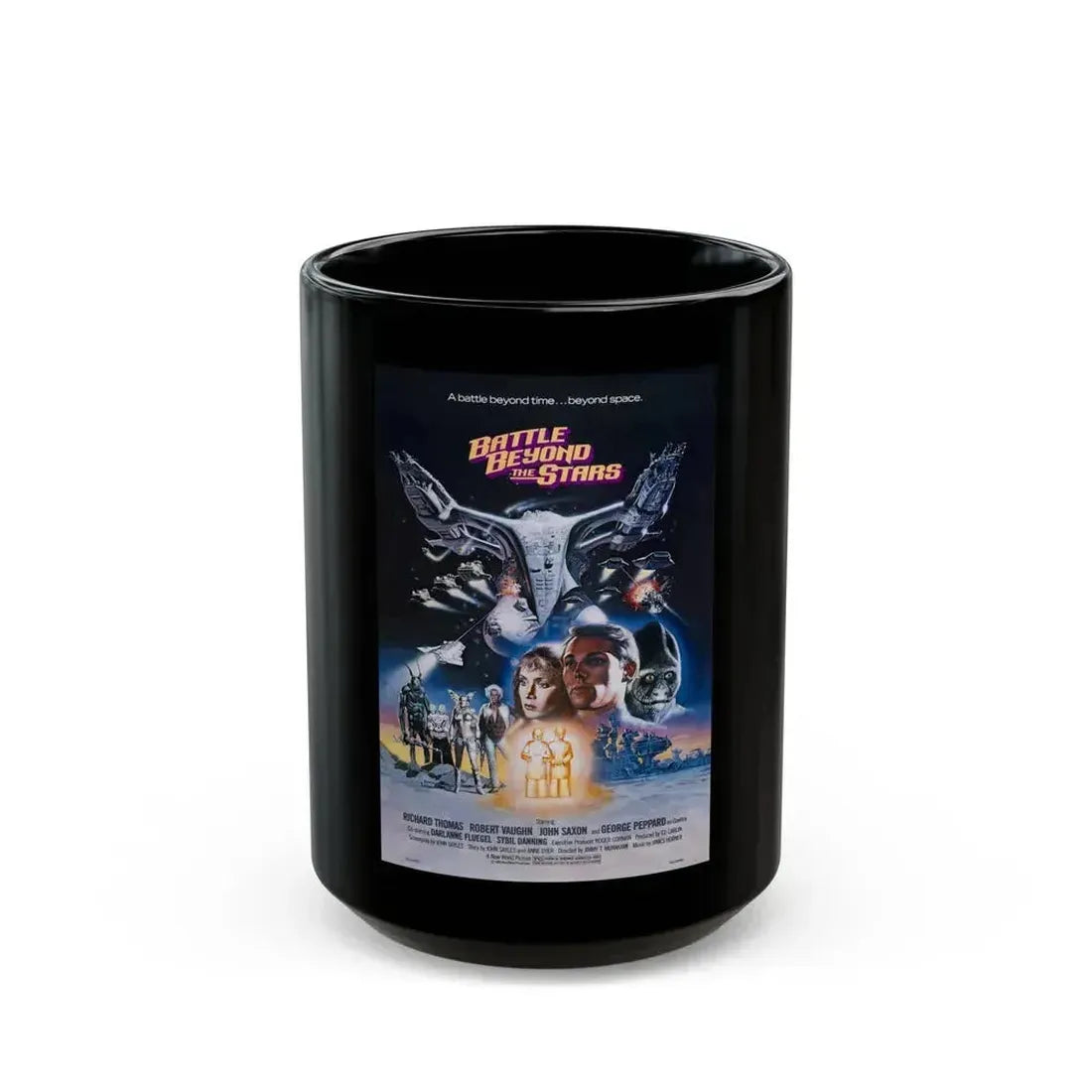 BATTLE BEYOND THE STARS (2) 1980 Movie Poster - Black Coffee Mug 15oz - Go Mug Yourself
