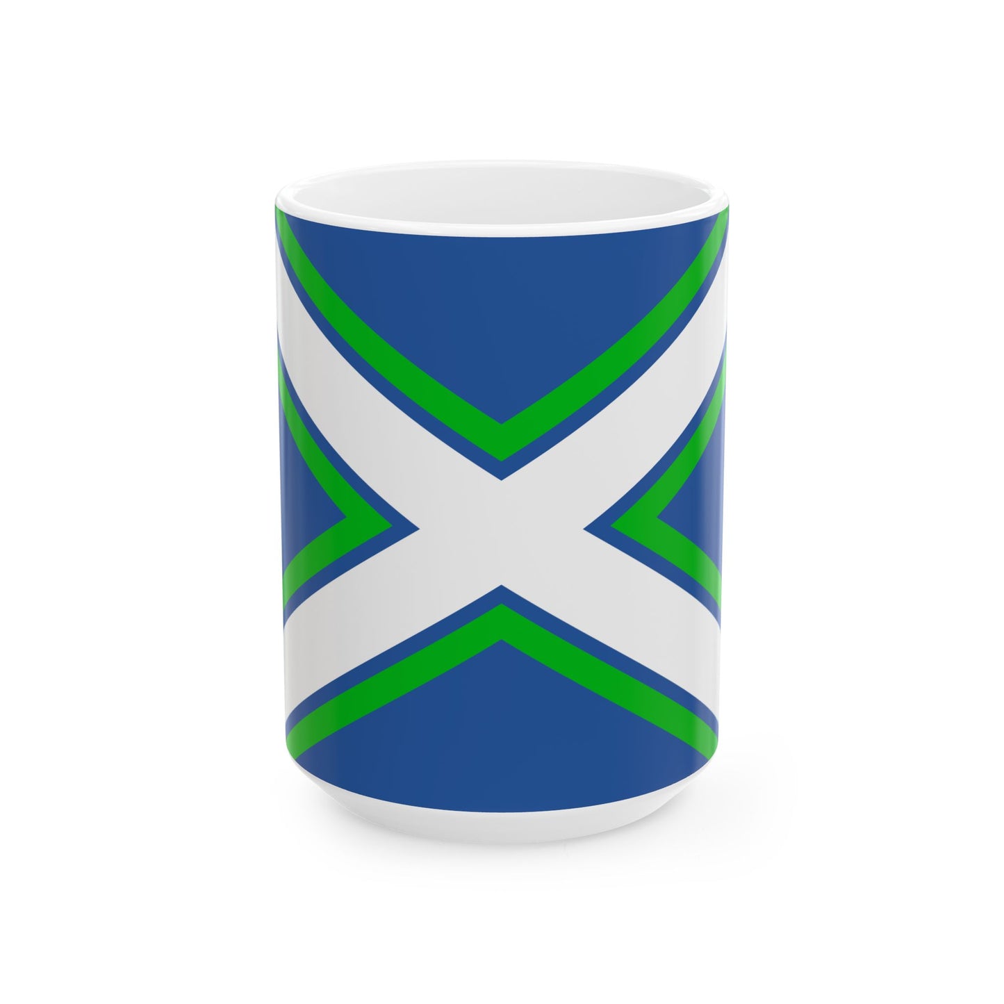 Battle ensign of the Coast Guard of Georgia (Georgia) White Coffee Mug-15oz-Go Mug Yourself