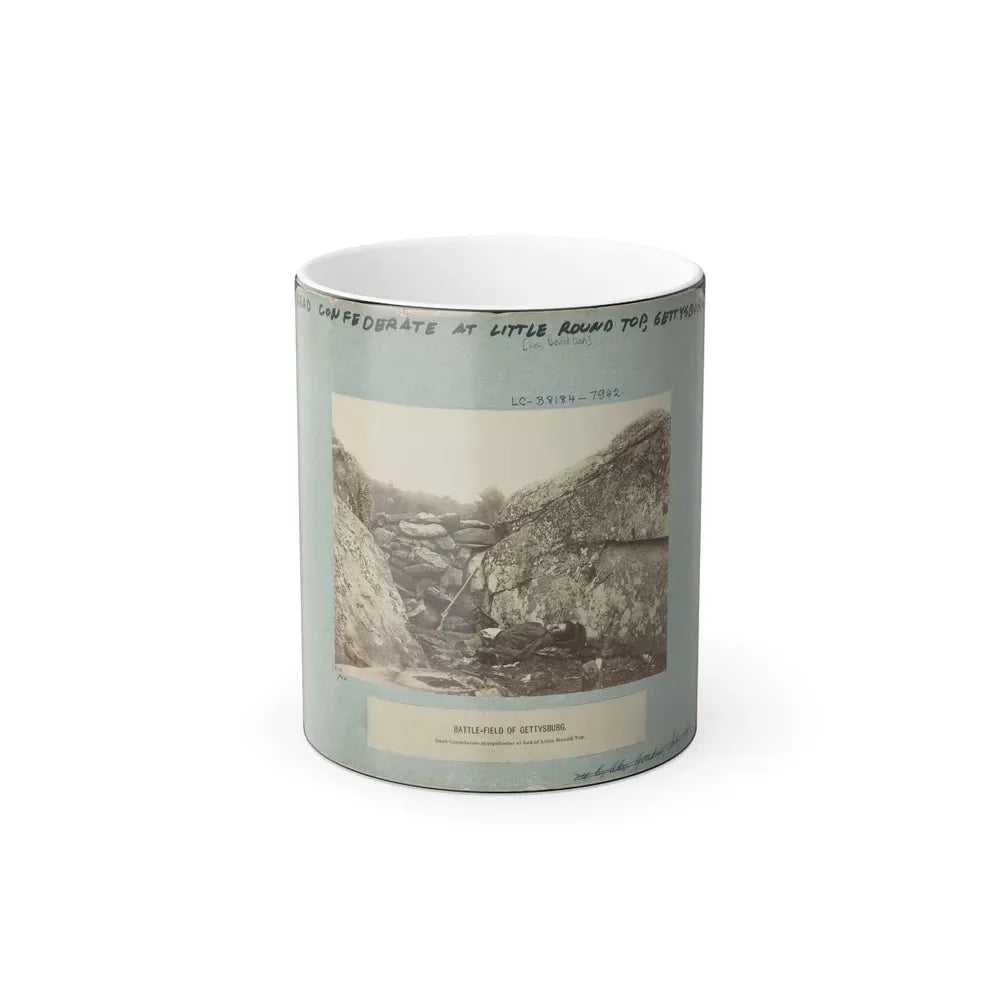 Battle-Field of Gettysburg--Dead Confederate Sharpshooter at Foot of Little Round Top I.E., Devil's Den (U.S. Civil War) Color Changing Coffee Mug 11oz Default Title - Go Mug Yourself