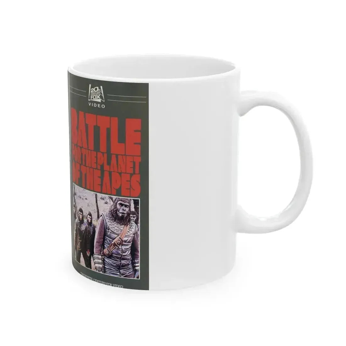 BATTLE FOR THE PLANET OF THE APES (VHS COVER) - White Coffee Mug - Go Mug Yourself