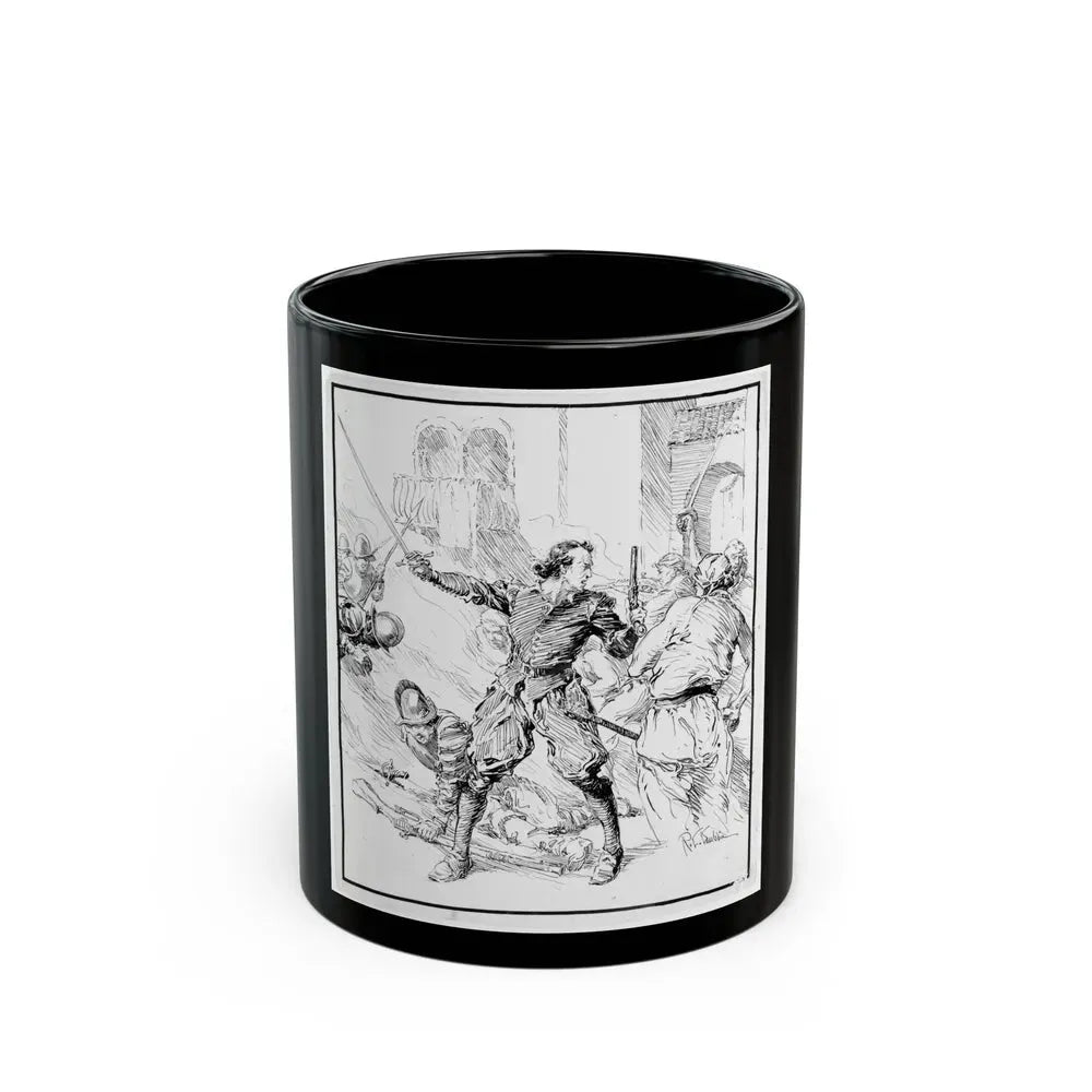 Battle Illustration - Black Coffee Mug 11oz - Go Mug Yourself